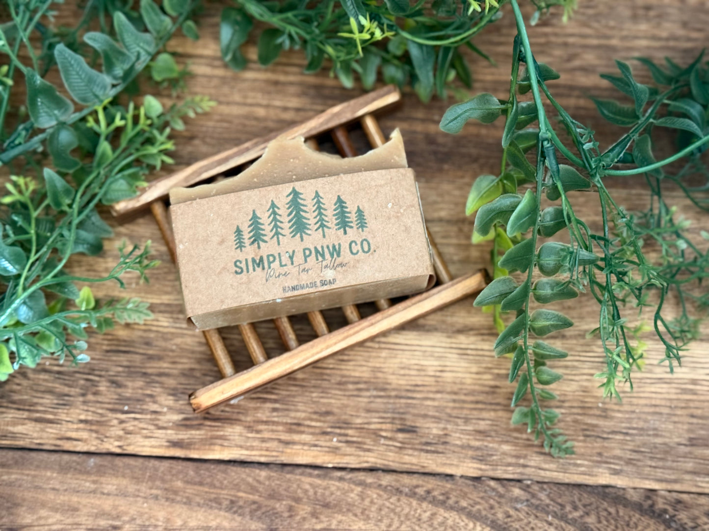 Tallow Pine Tar Bar Soap – Classic Skin Relief & Smoky Outdoor Aroma