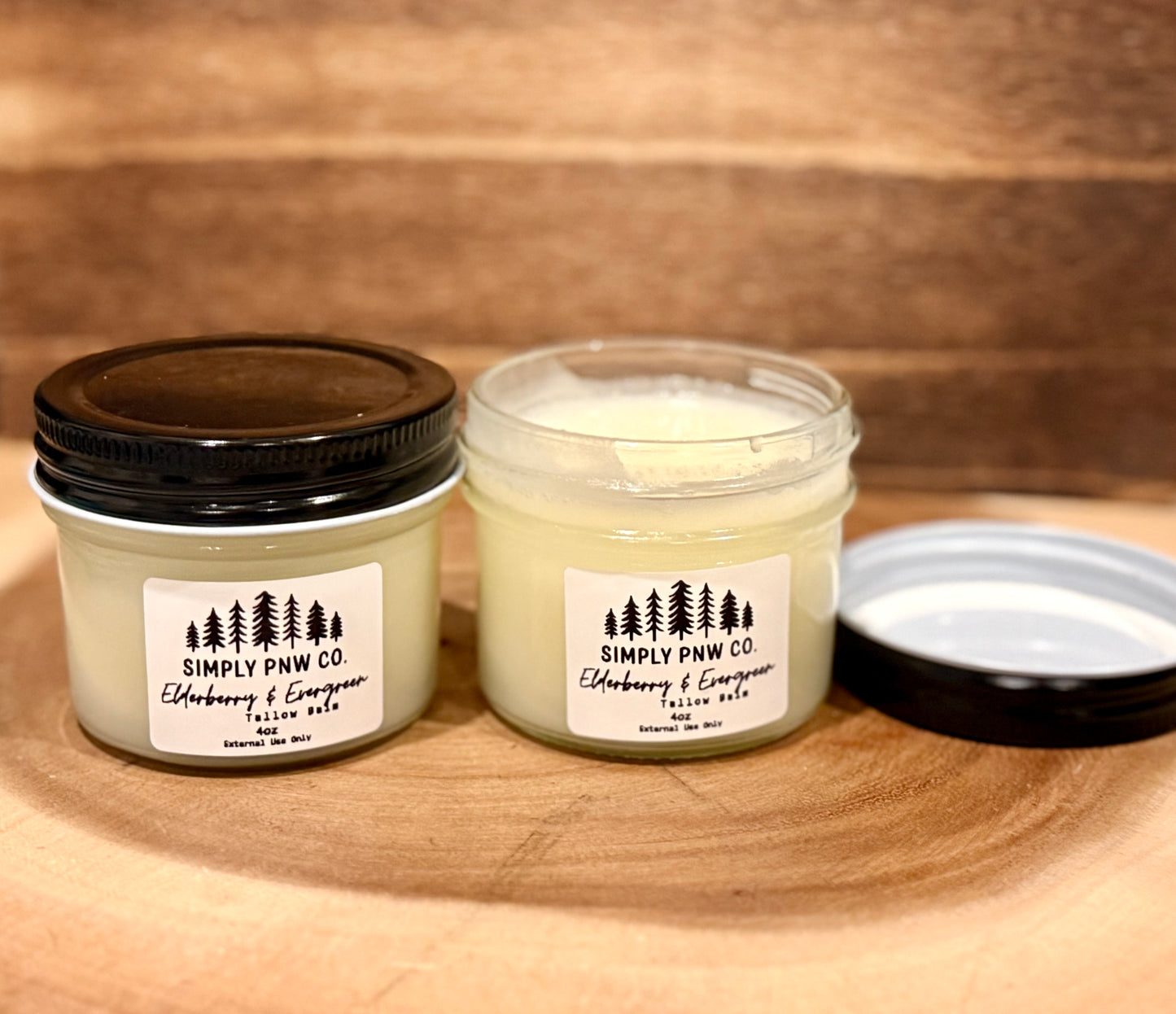 Elderberry & Evergreen Tallow Balm – Nourishing Grass-Fed Tallow Moisturizer with Sweet Almond & Jojoba Oils (4oz)