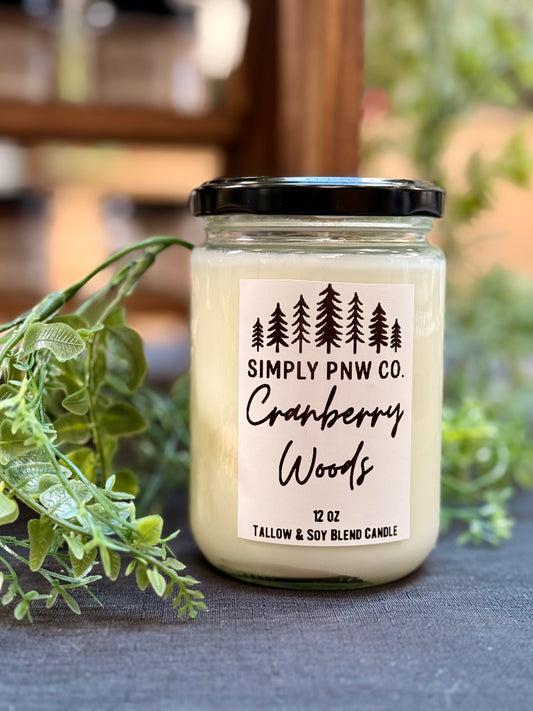 12oz Cranberry Woods Candle - Soy & Tallow Blend