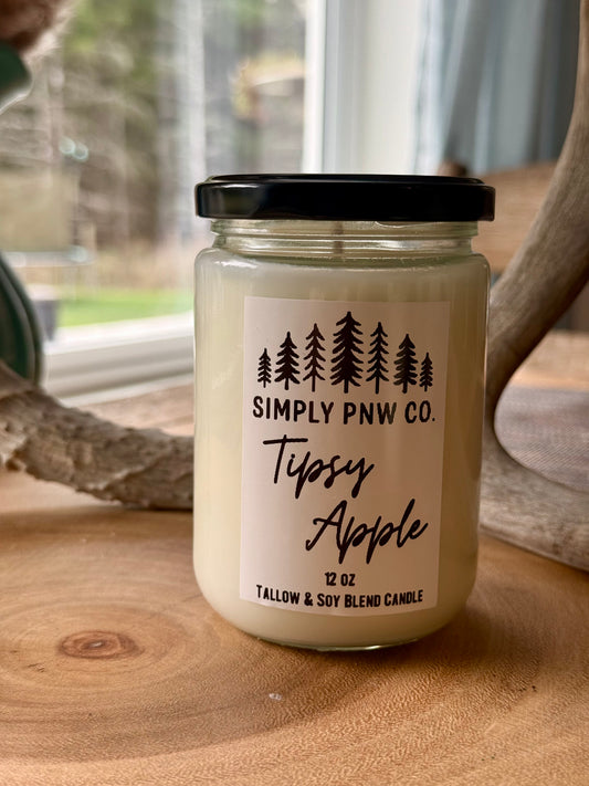 12oz Tipsy Apple Candle - Soy & Tallow Blend
