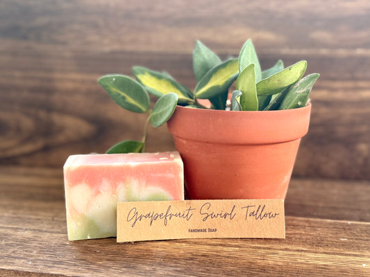 Grapefruit Swirl Tallow Bar Soap - Simply PNW Co.