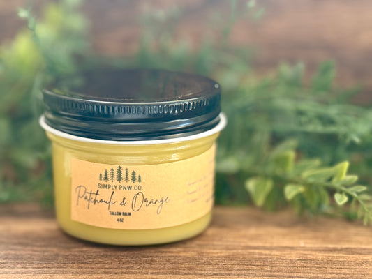 Patchouli & Orange Tallow Balm – Grounding Citrus Moisture for Naturally Radiant Skin