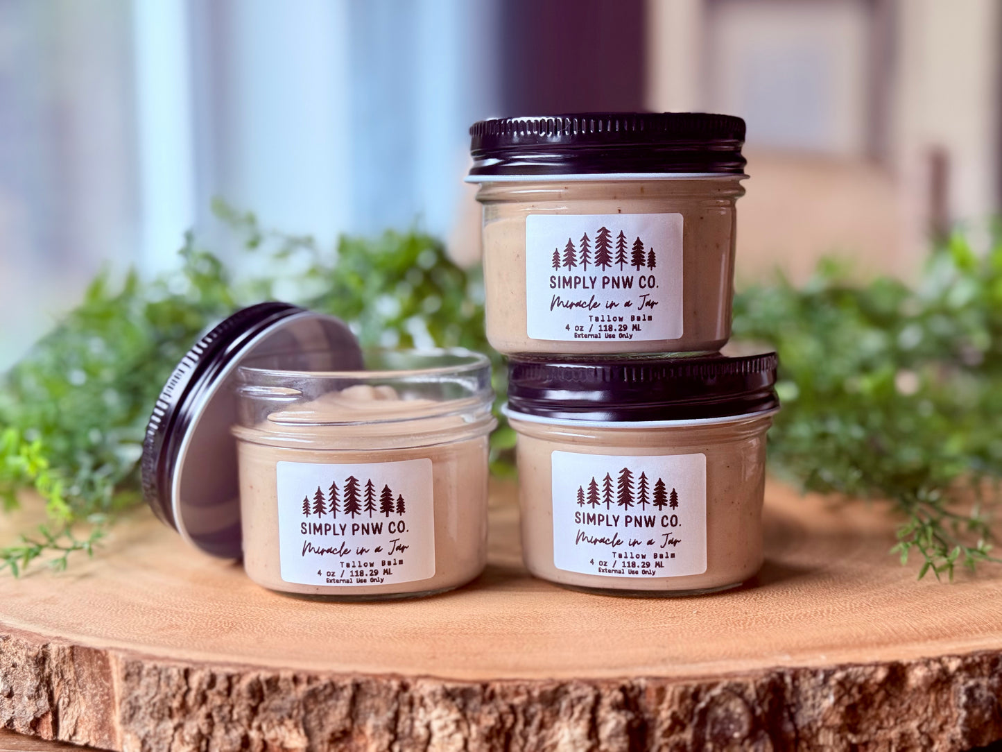 Miracle in a Jar Tallow Balm – Natural Soothing Moisture Repair for Firm, Glowing Skin - Simply PNW Co. (4oz+8oz)